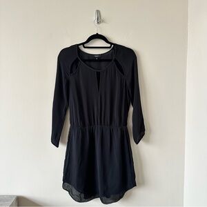 Babaton-100% Silk Cut Out Top Midi Dress (Size:Small)